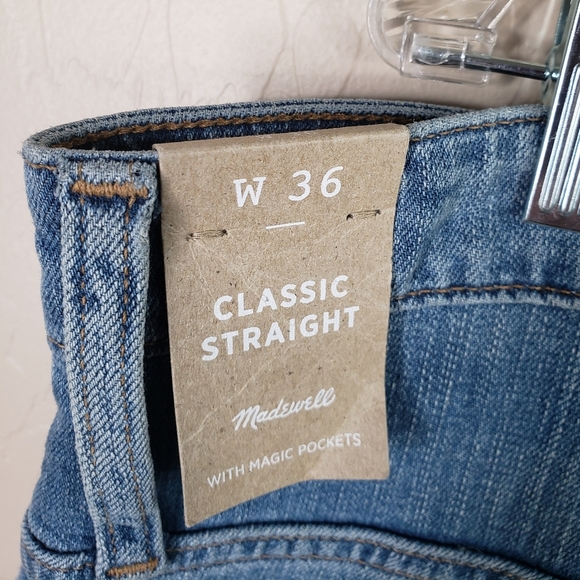 Madewell Classic Straight Distressed Denim Jeans Magic Pockets 43x25.5 ***Read** - Picture 11 of 13